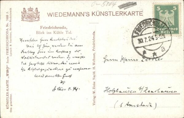 Verlag WIRO Wiedemann Nr. 3488 A Friedrichroda Kühle Tal – Bild 2