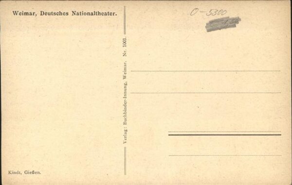 Kuenstlerkarte Nr. 1001 Weimar Deutsches Nationaltheat – Bild 2