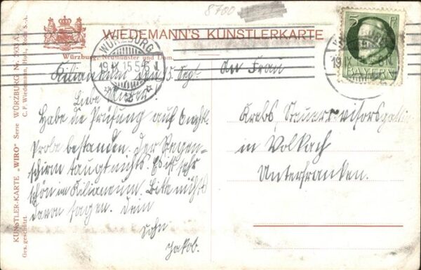 Verlag WIRO Wiedemann Nr. 2933 A Würzburg Neumünster Dom – Bild 2