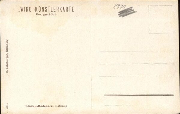 Verlag WIRO Wiedemann Nr. 2364 Lindau-Bodensee Rathaus – Bild 2