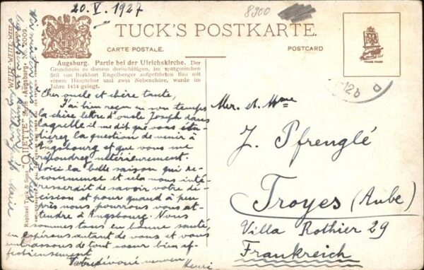 Verlag Tucks Oilette Nr. 2009 Augsburg Ulrichskirche – Bild 2