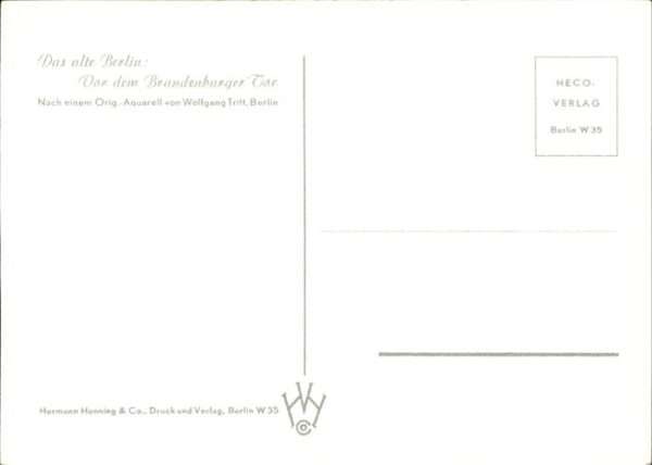 Kuenstlerkarte Wolfgang Tritt Berlin Brandenburgertor – Bild 2