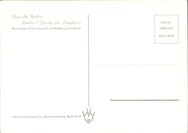 Kuenstlerkarte Wolfgang Tritt Berlin Linden/Partie am – Bild 2