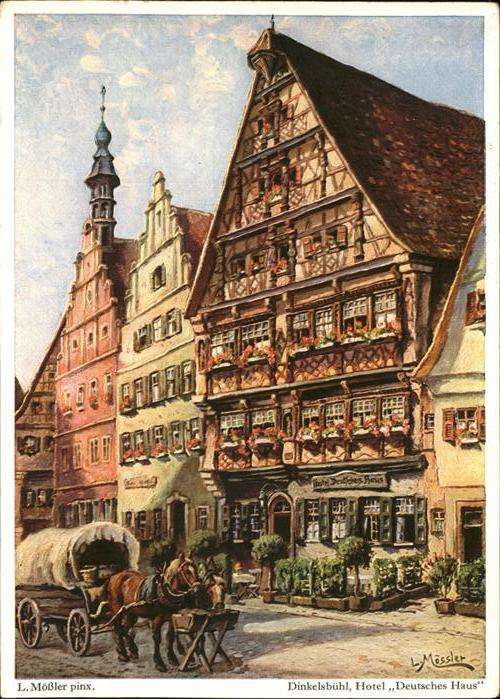 Moessler L. Dinkelsbühl Hotel Deutsches Haus Pferde