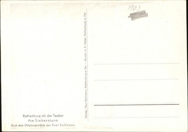 Sollmann Paul Rothenburg-Tauber Am Siebersturm Pferde – Bild 2