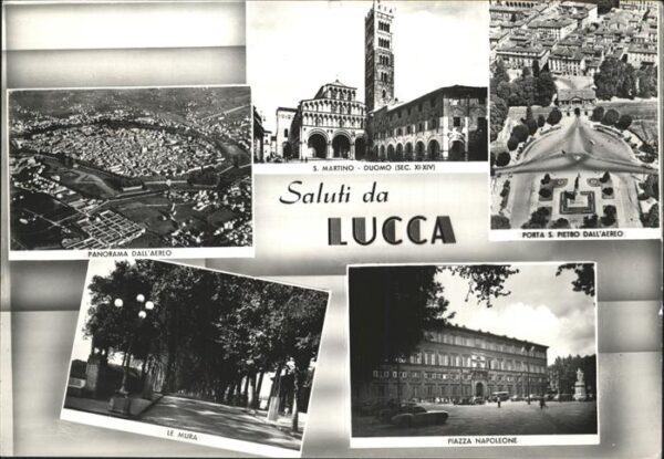 Lucca Panorama dall aereo San Martino Duomo P