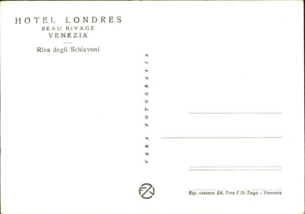 Venezia Venedig Hotel Londres Beau Rivage – Bild 2