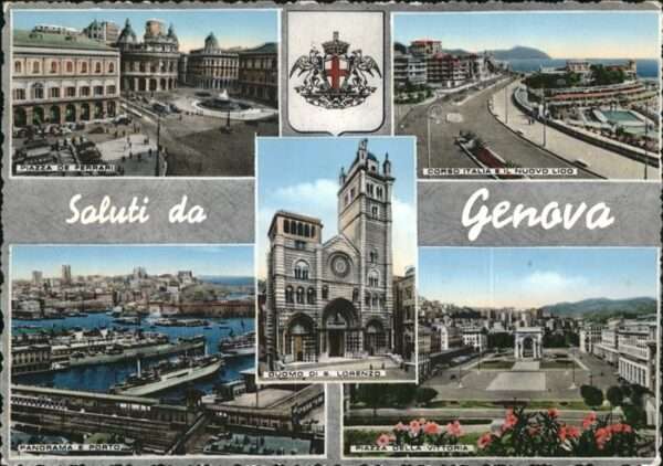 Genova Genua Liguria Piazza de Ferrari Corso Italia Panorama