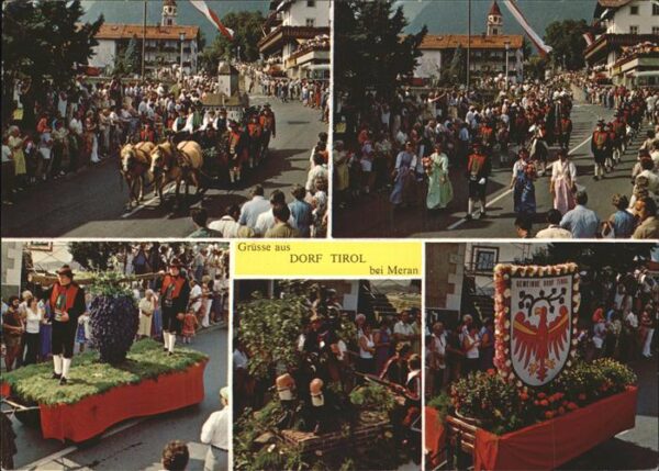 Dorf Tirol Festzug zum Erntedank Teilansichten