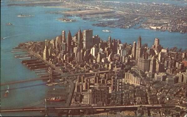 New York City Manhatten Skyline from the air
