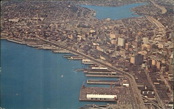 Seattle Aerial view Elliott Bay Metropolitan Ar