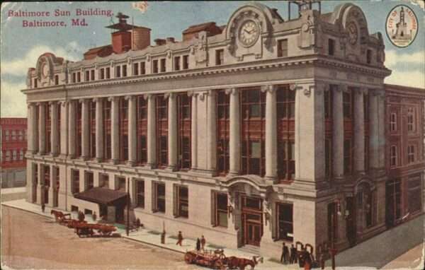 Baltimore Maryland Baltimore Sun Building Pferdefuhrwerk