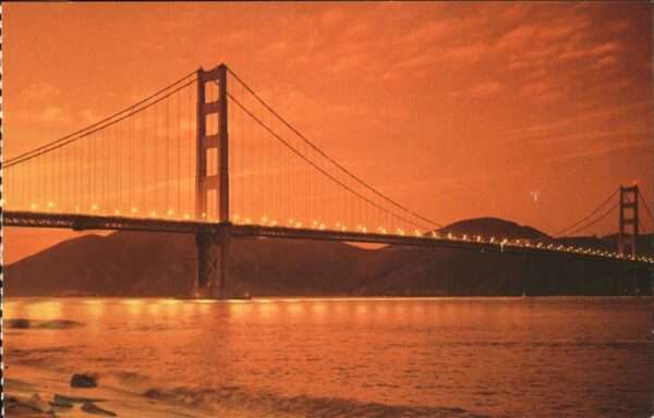 San Francisco California Golden Gate Bridge at sunset