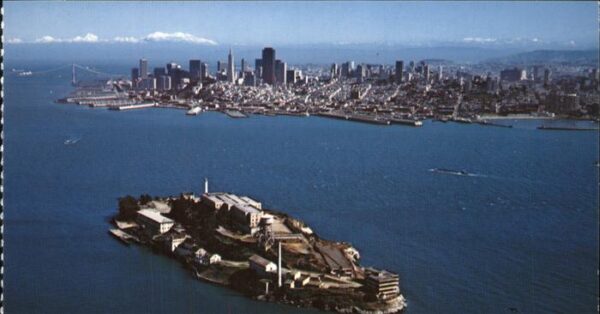San Francisco California Alcatraz Island aerial view