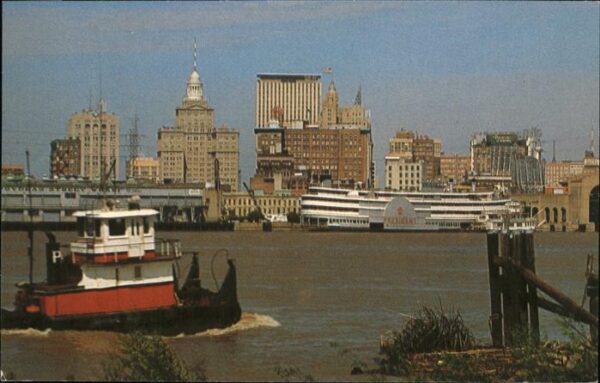 New Orleans Louisiana Skyline view across the Mississippi Riv