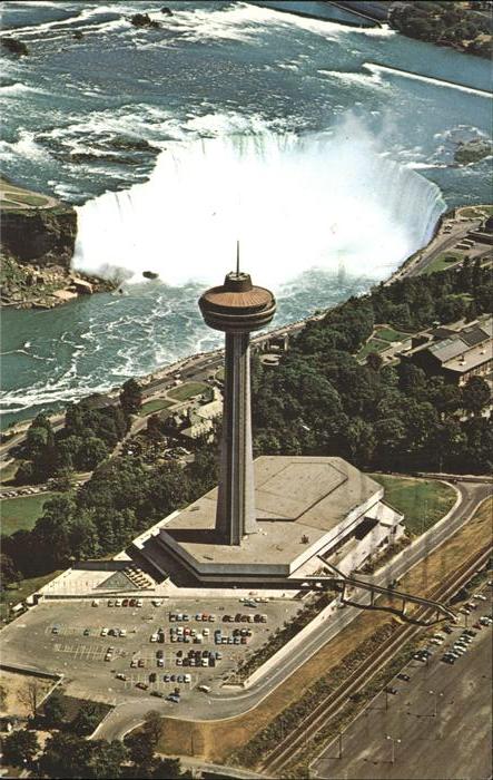 Niagara Falls Ontario Skylon Tower Horseshoe Falls aerial vie