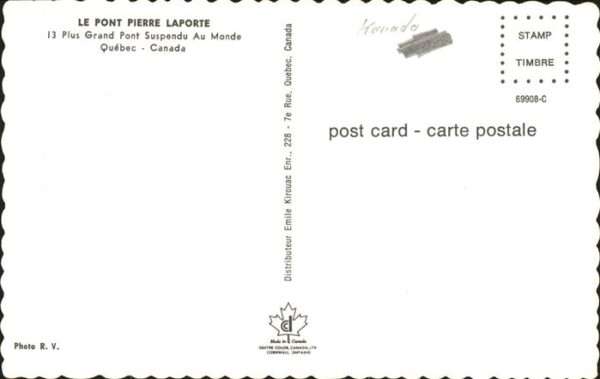 Quebec Le Pont Pierre Laporte Pont Suspendu – Bild 2