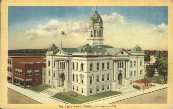 Pontiac Michigan The Court House Flag