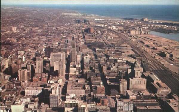 Toronto Canada Aerial view Downtown Harbour Lake Ontar