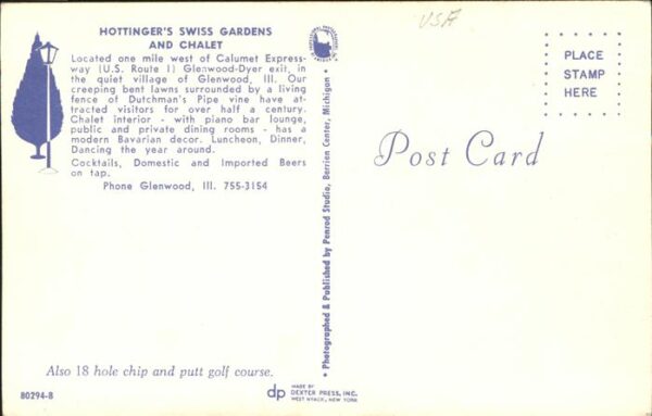Glenwood Illinois Hottinger's Swiss Gardens Chalet Restau – Bild 2