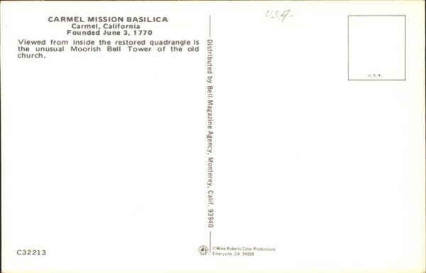 Carmel California Mission Basilica Moorish Bell Tower – Bild 2