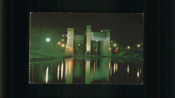 Peterborough Ontario Night view of World_s highest Lift Lock