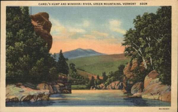 Green Mountains Camel's Hump and Winooski River