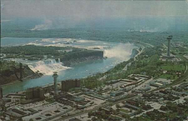 Niagara Falls Ontario Arial view American Falls Canadian Hors