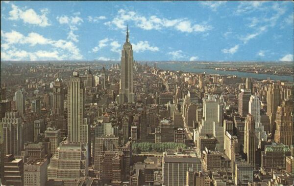 New York City Panorama with Empire State Building Sky