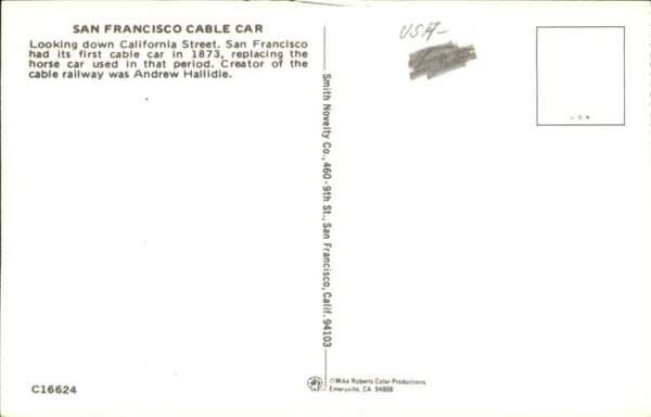 San Francisco California Cable Car Creator Andrew Hallidie Calif – Bild 2
