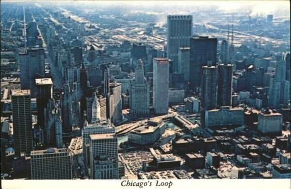 Chicago Illinois Chicago's Loop Downtown view from John