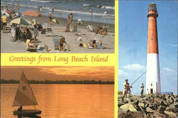 Beach Haven New Jersey Beach Sailing at sunset Barnegat Light