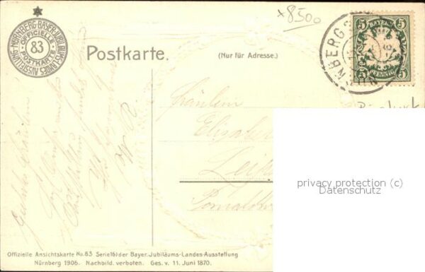 Ausstellung Bayr Landes Nuernberg 1906 Forst-Gebäude – Bild 2
