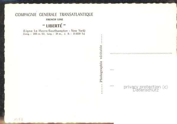 Dampfer Oceanliner Liberte French-Line – Bild 2