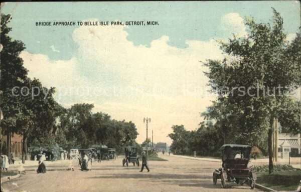 Detroit Michigan Bridge Approach To Belle Isle Park