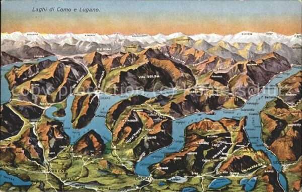 Lago di Como e Lugano Panoramakarte