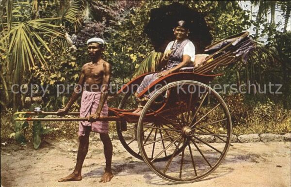 Indien Rikscha mit Inderin
