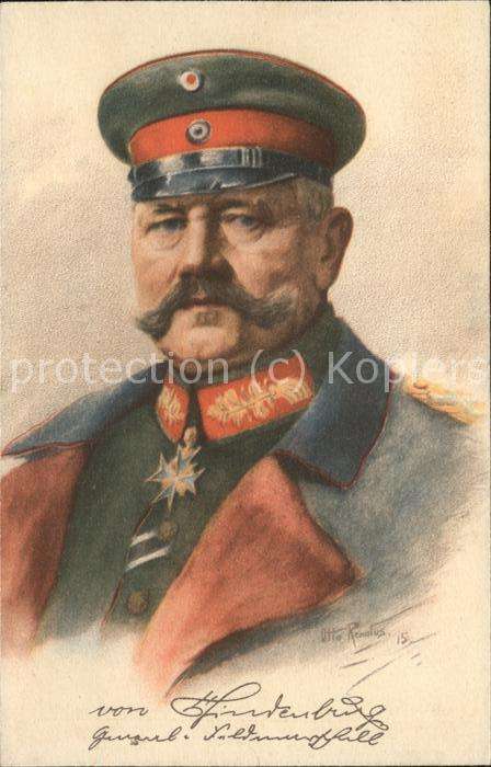 Hindenburg Generalfeldmarschall Künstlerkarte Otto