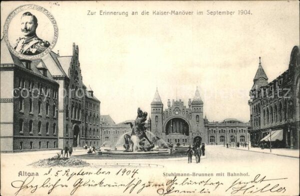 Wilhelm II Altona Stuhlmann-Brunnen Bahnhof