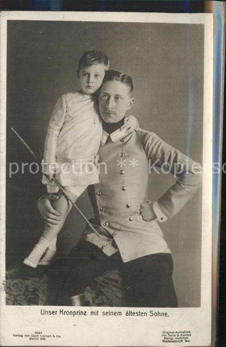 Adel Preussen Kronprinz mit Sohn Gustav-Liersch-Verla