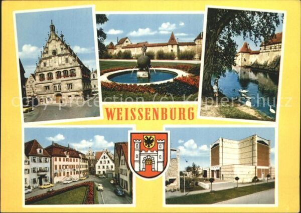 Weissenburg Bayern Rathaus Volksschule Seeweiher Stadtmaue