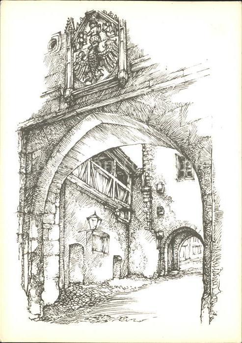 Weissenburg Bayern Ellinger Tor Zeichnung