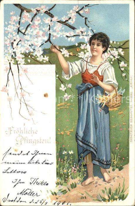 Pfingsten Pentecost Pentecote Erika Nr. 630 Frau Baum Blüten