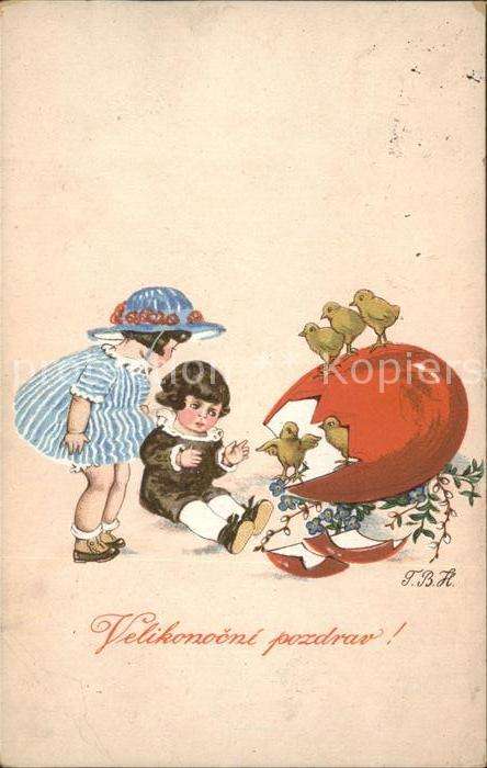 Ostern Easter Paques Küken Kinder Künstlerkarte T.B.H. Nr. 2