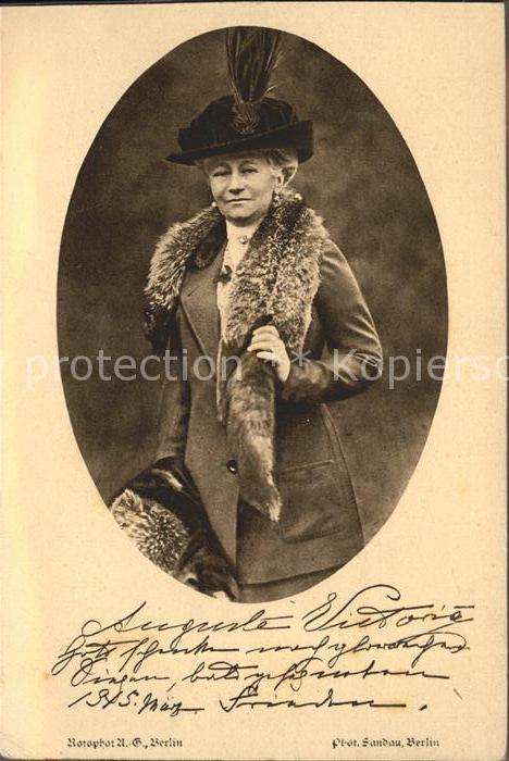Auguste Victoria Kaiserin Feldpostkarte Kriegsbücherspende