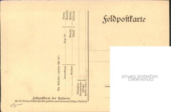 Auguste Victoria Kaiserin Feldpostkarte Kriegsbücherspende – Bild 2