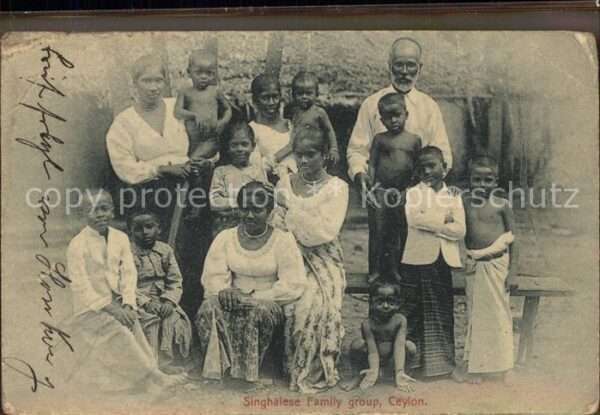 Ceylon Sri Lanka Singhalese Family group