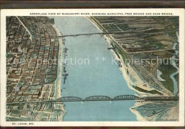 St Louis Missouri Free Bridge and Eads Bridge über dem Mi
