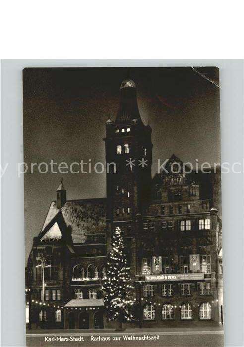 Weihnachten Karl-Marx-Stadt Rathaus Weihnachtsbaum