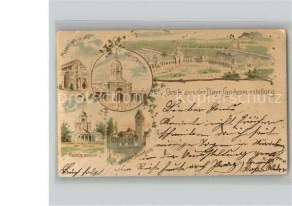 Ausstellung Bayr Landes Nuernberg 1896 Kuntpavillon Maschinenhalle